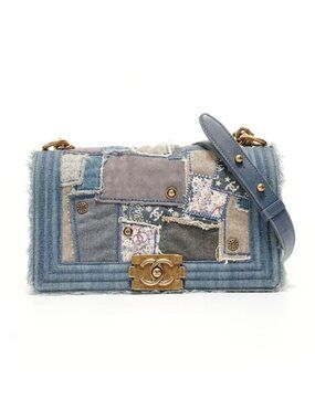Chanel Shoulder Bag CC Logo Boy Denim